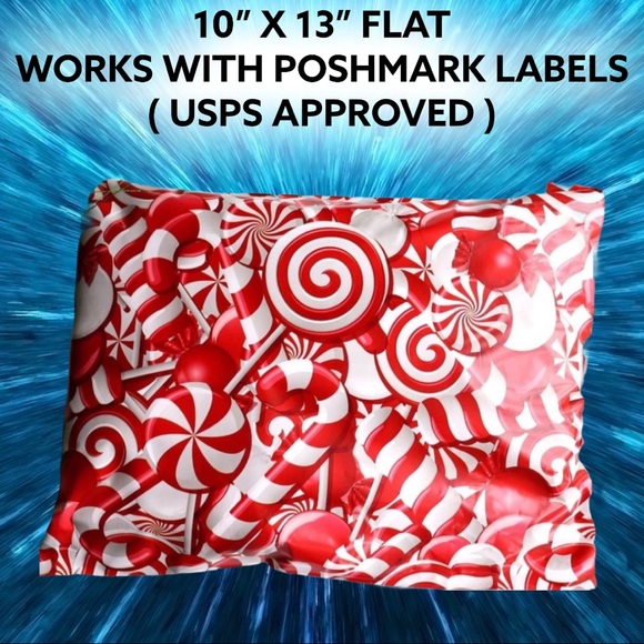 50 10X13 Poly Mailers, Candy Cane Envelopes PRICE IS FIRM - Picture 3 of 6